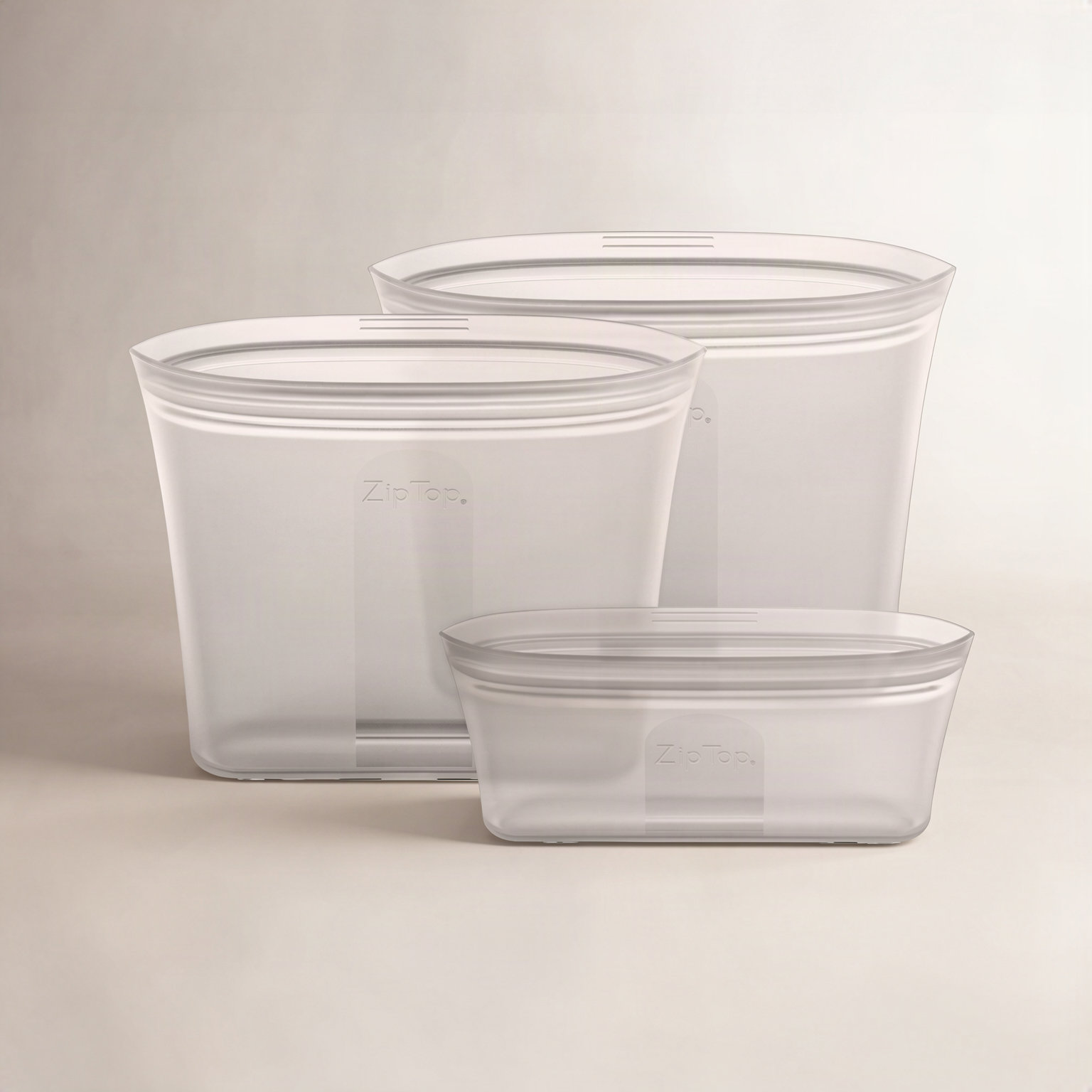 Zip Top Bag Food Storage Container Set, Gray
