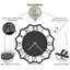 Grande horloge murale en métal abstrait soleil sculpture murale suspensions silencieuses Home Decor Living-98916817-98916816