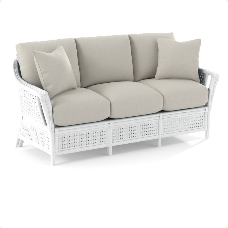 Boca 78'' Upholstered Sofa, Frost White, White Performance Fabric