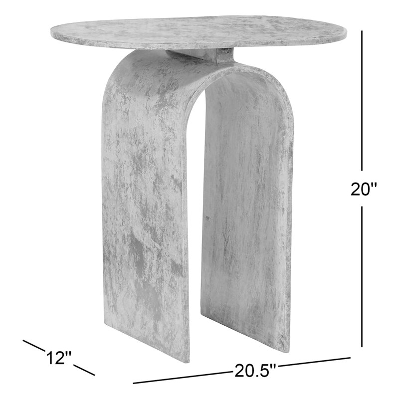 Table de bout en métal Patina