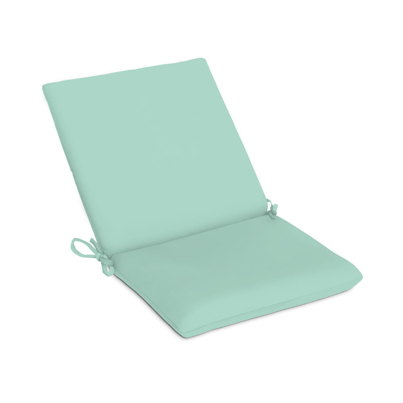Casual Cushion Solid Outdoor Iron Dining Seat/Back Chair Pad, Spa