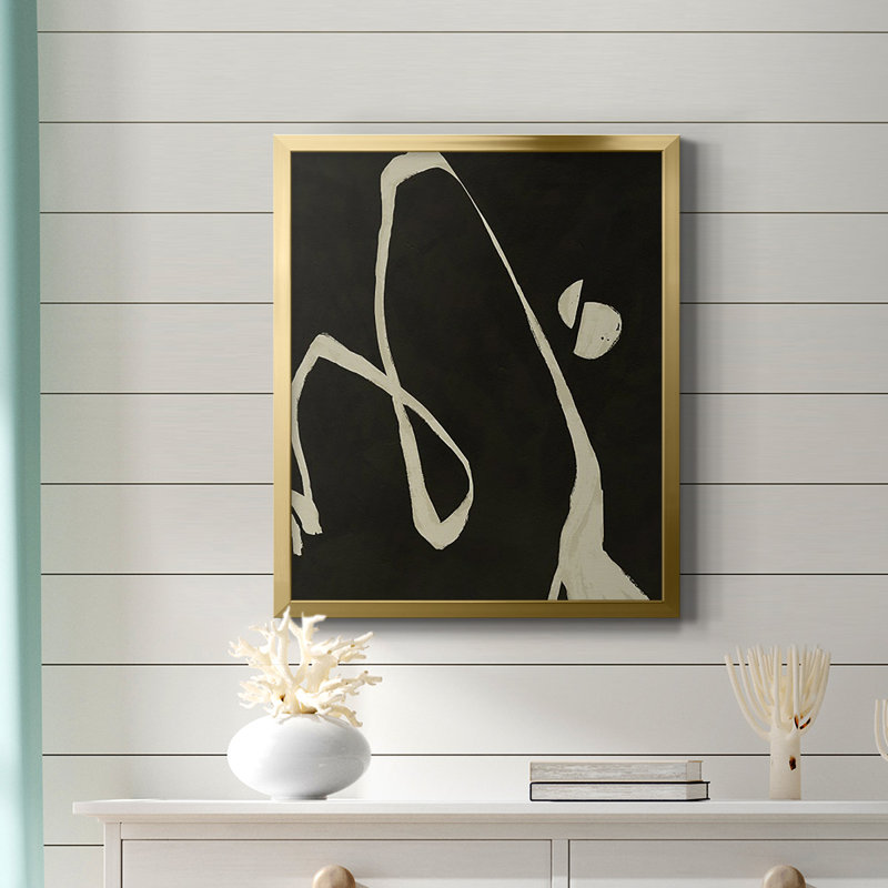 «Neutral Spring II», toile encadrée de qualité supérieure - prête à être accrochée, Or, H 24 po x l 20 po
