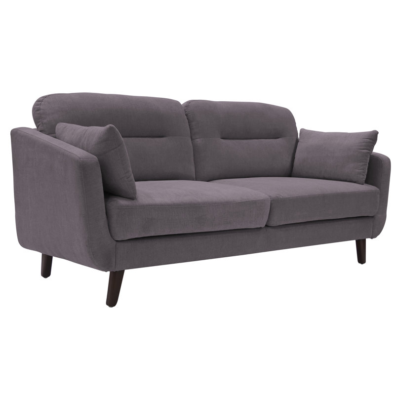 Serta Sierra 73" Linen Flared Arm Sofa, Dark Gray, 35" H x 73" W x 32" D