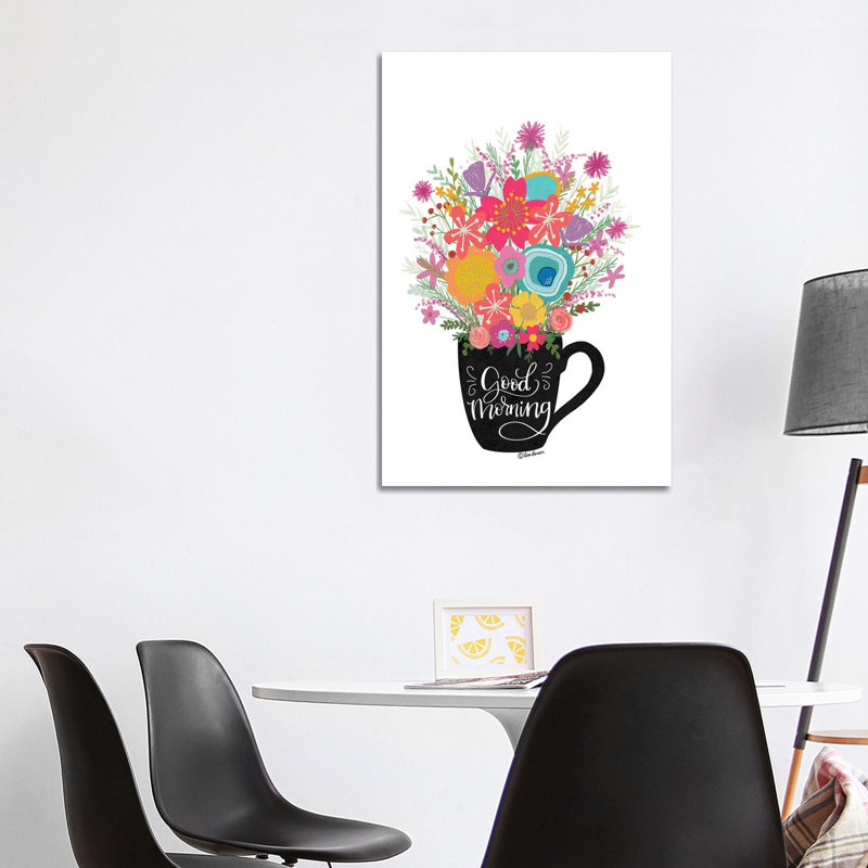 Good Morning Coffee Floral by Lisa Larson - Wrapped Canvas Print, 101.6 cm H x 66.04 cm W x 3.175 cm D