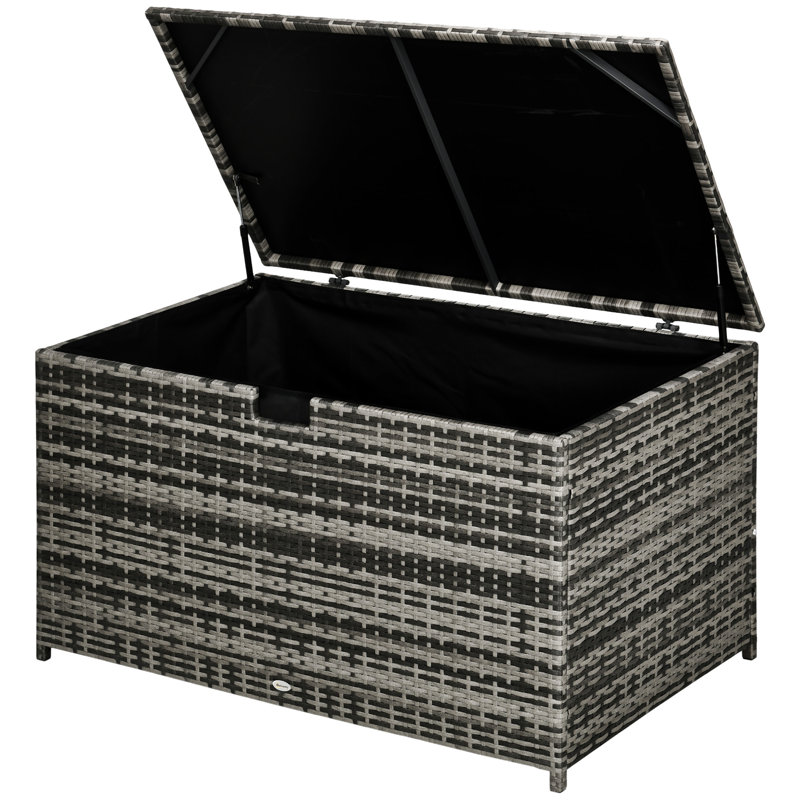 Outsunny 113 Gallon Deck Box, Dark Gray