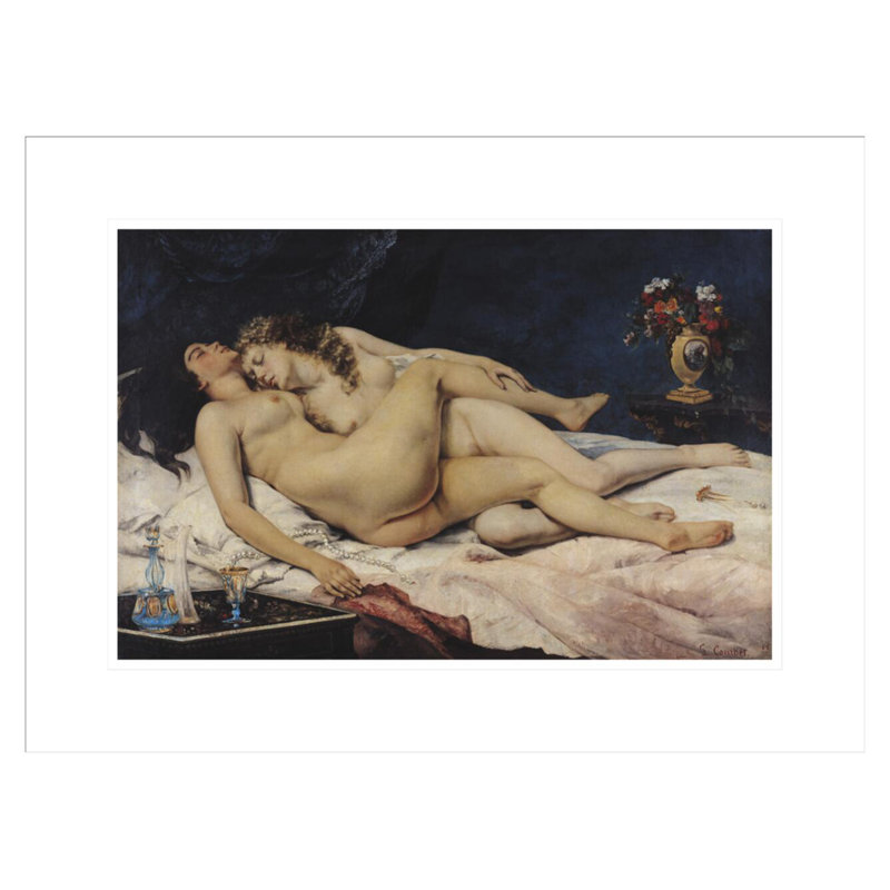 Le Sommeil par Gustave Courbet, impression giclée encadrée, H 16,29 po x l 21,75 po