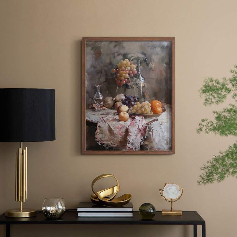 FLORAL Series DCCXXIV Framed Print - Solid Wood, 21" H x 17" W, Walnut