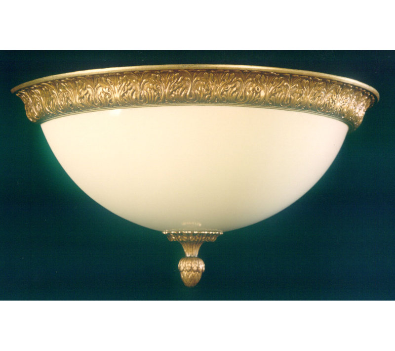 Crespin Glass Flush Mount, Satin French Gold