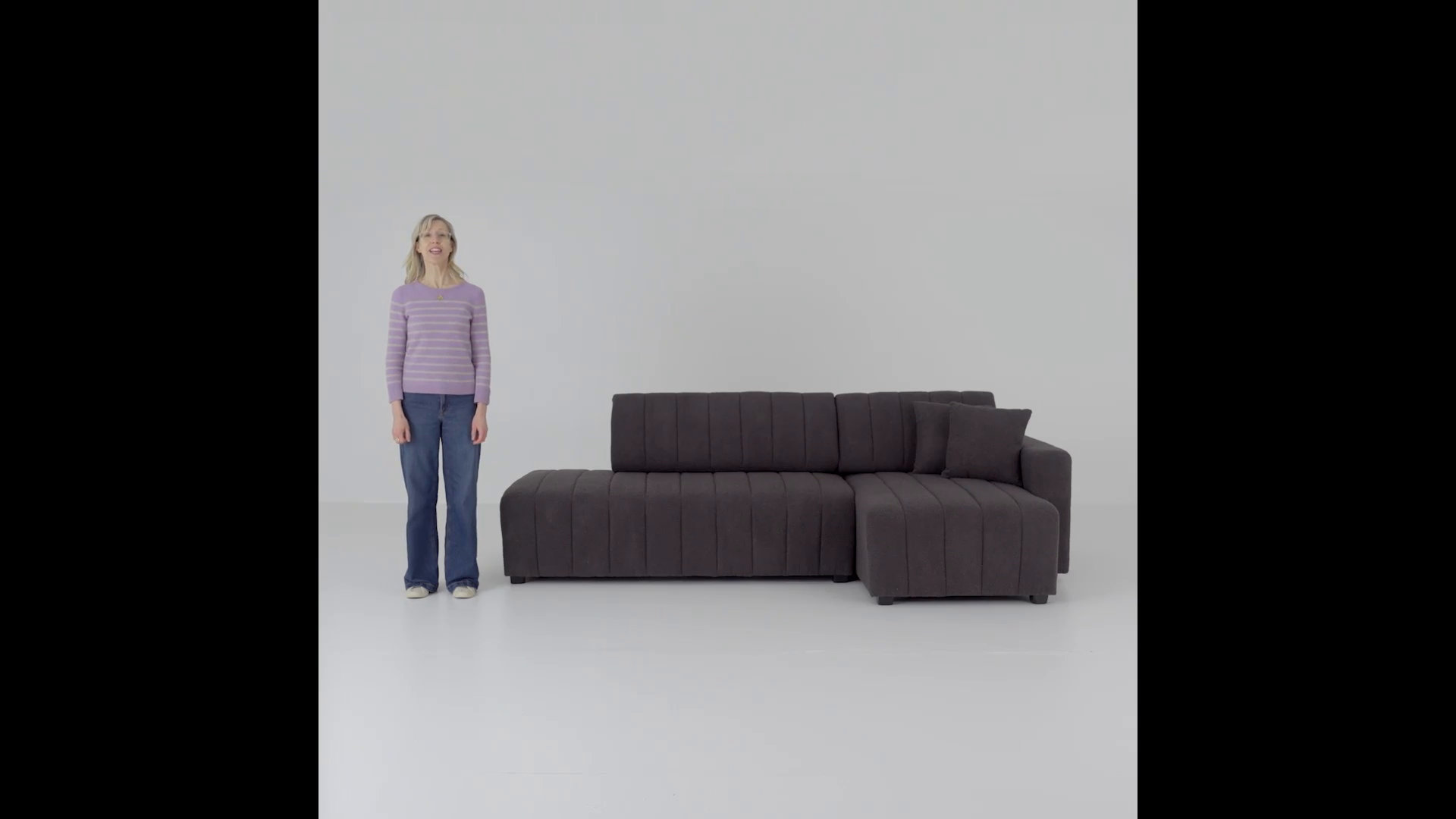 Nargis Lamb Wool Sectional Sofa With Chaise