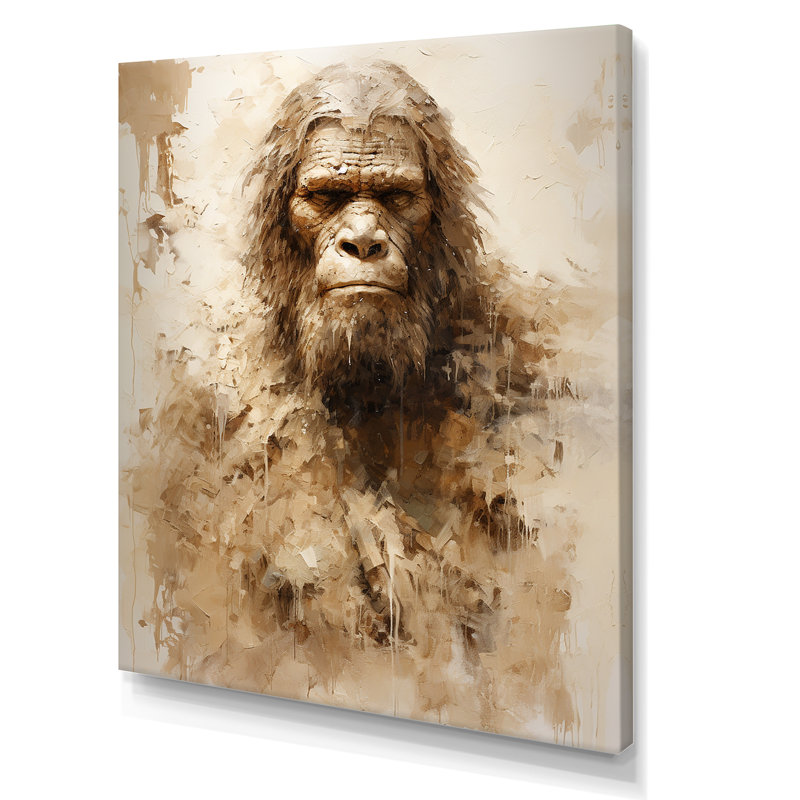 Portrait de Bigfoot IV sur toile, Toile tendue, H 20 po x l 12 po x P 1 po