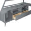 Lit mezzanine pleine grandeur gris avec 7 tiroirs, 2 tablettes et un bureau - Clôture unique en forme de charme de chambre à coucher avec trois couleurs-1603327601