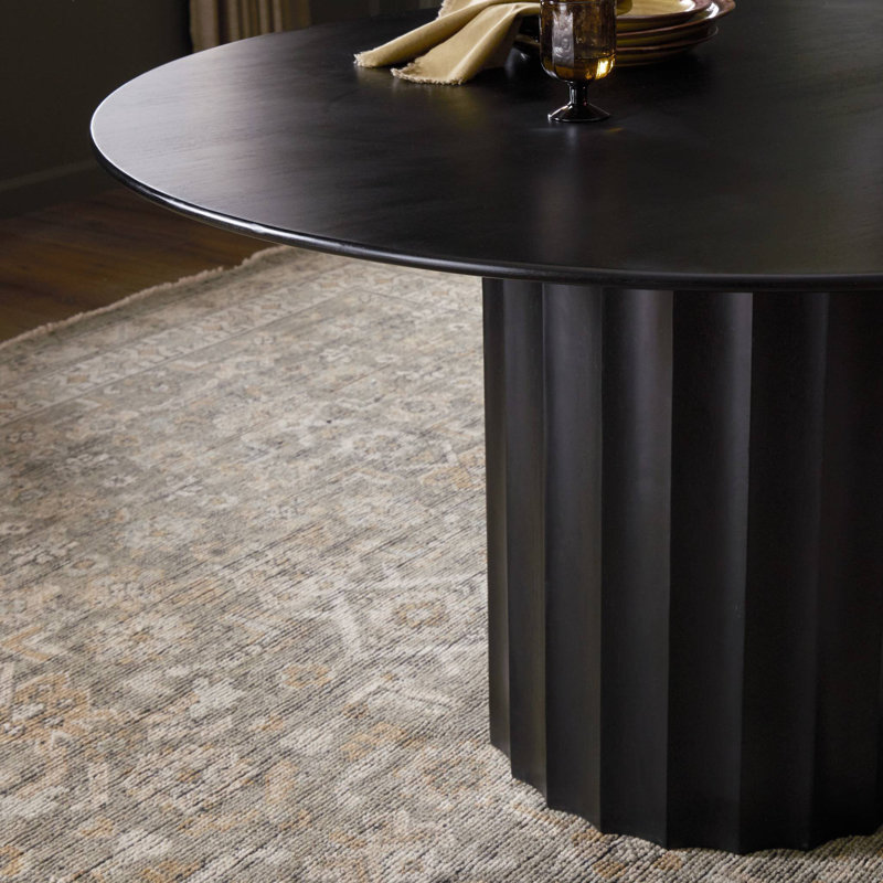 Scalloped Dining Table-Brushed Ebony, Brushed Ebony