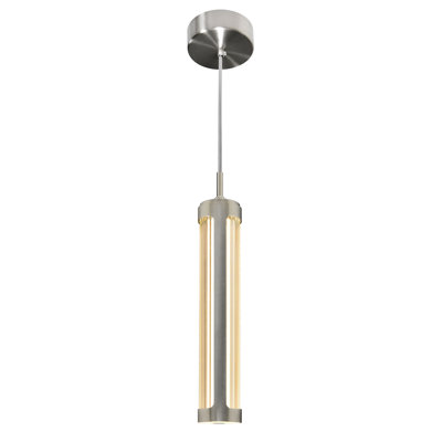 Luminaire suspendu DEL 3 pouces intégré, finition nickel satiné - luminaire suspendu moderne et mince pour la cuisine, le bar ou le couloir