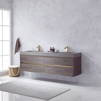 Ensemble de meuble-lavabo double mural 72 po Vali