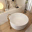 49.27“Round Freestanding Bathtub Solid Surface Stone Resin Soaking Tub