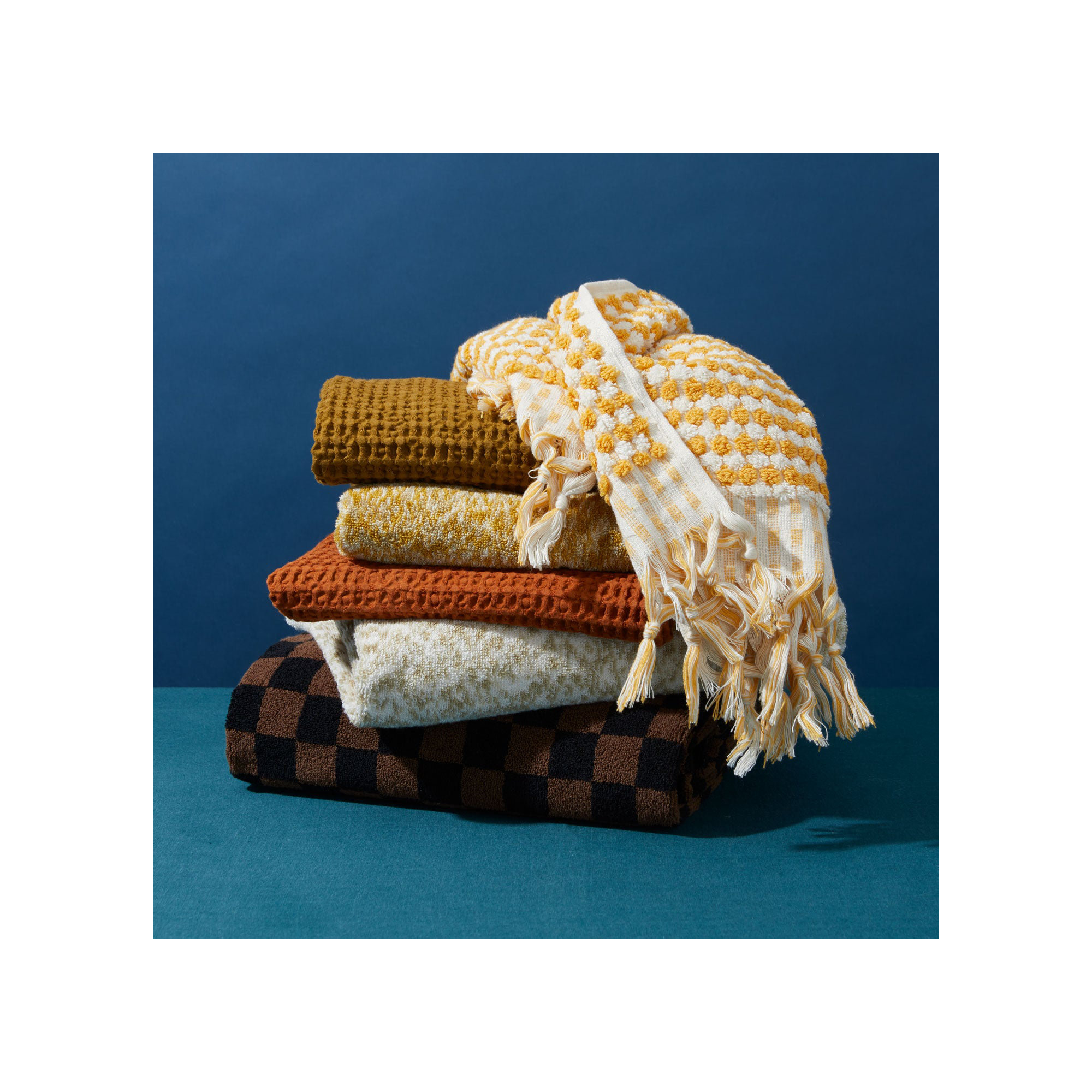  Cotton, Hand Towel - 1 Pack, Mustard/Bronze