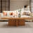 Brown Solid Wood Rectangular Coffee Table-1471183971