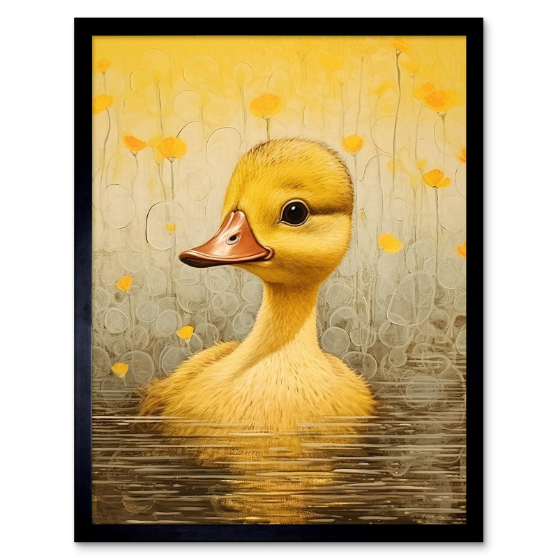 Yellow Duckling Baby Nursery Calm Elegant - Single Picture Frame Print