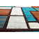 Tapis abstrait bleu / brun / ivoire Mccampbell