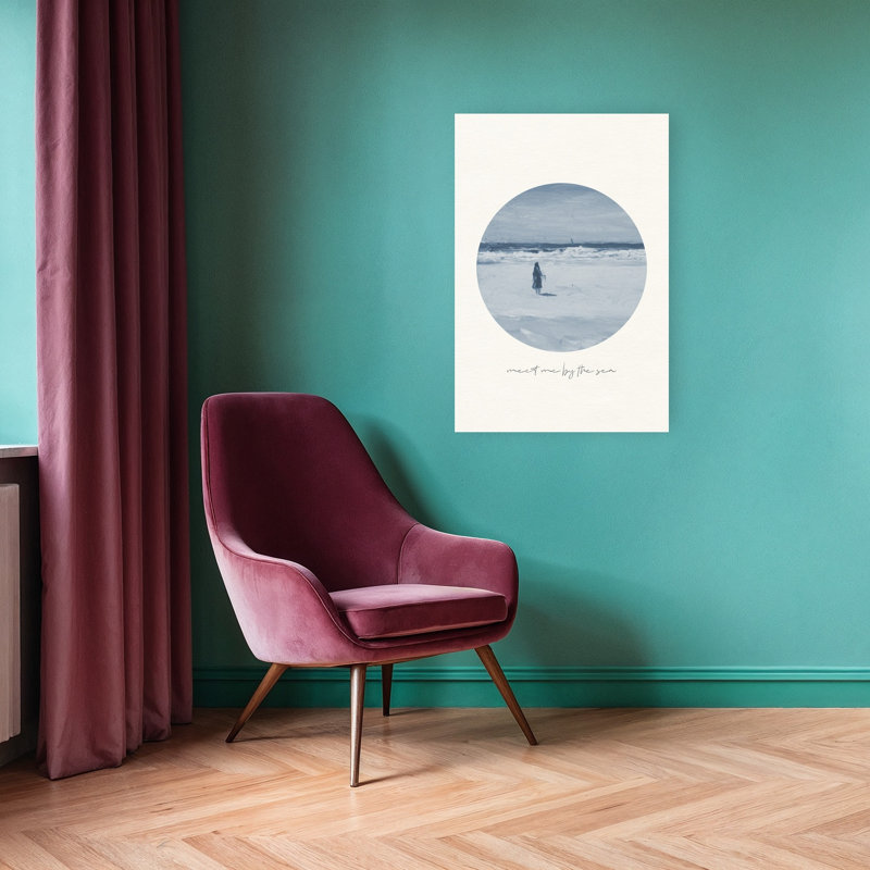 «Lone figure Calm Beach Dreamy Minimalist Peaceful Coastal», reproduction d'art mural, H 36 po x l 24 po