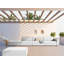 384cm Wide Wood Patio Sofa with Cushions-86476339