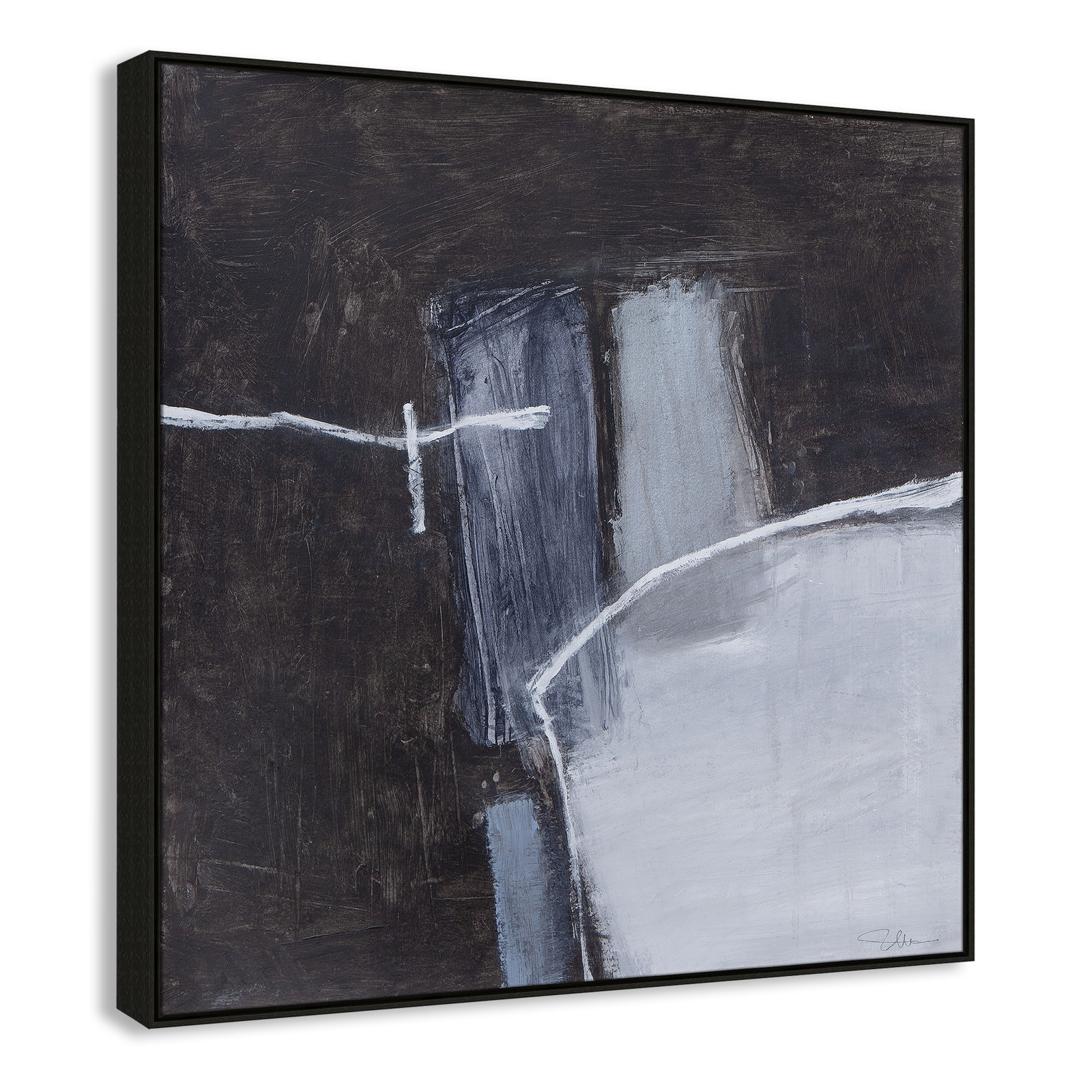 Casa Fine Arts "Graphite Gemstones I" Print, 46.5" H x 46.5" W, Espresso