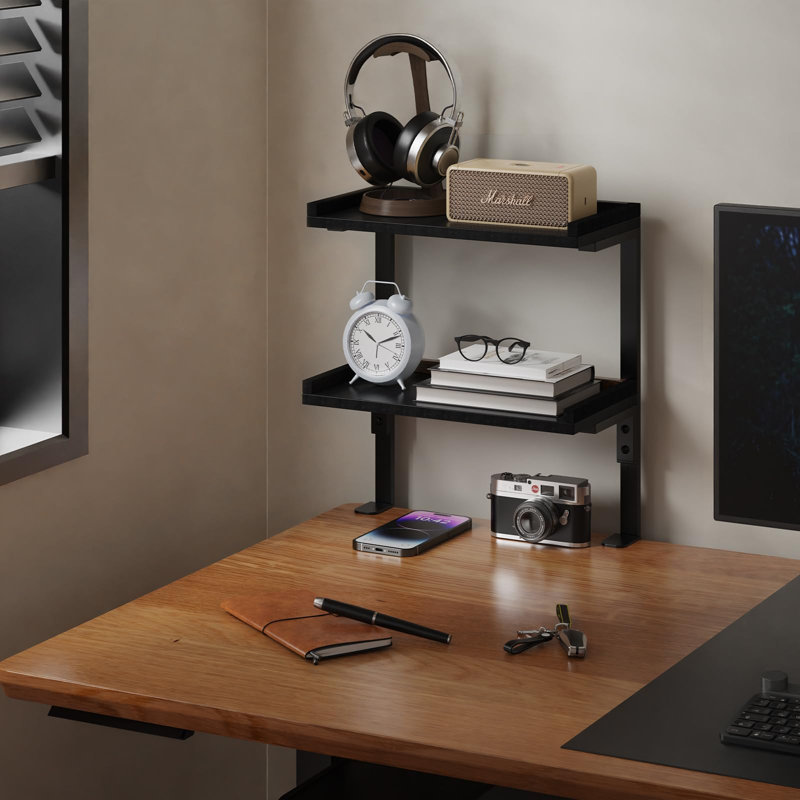 Metal,Manufactured Wood Desk Organiser, Black