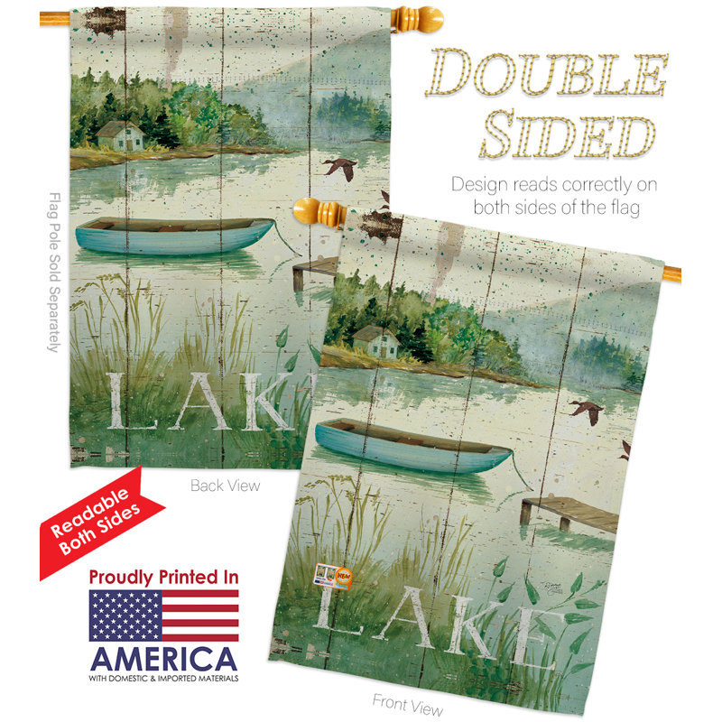 Le lakeside de polyester à 2 côtés 40 x 28 po "nature american ensemble de drapeau