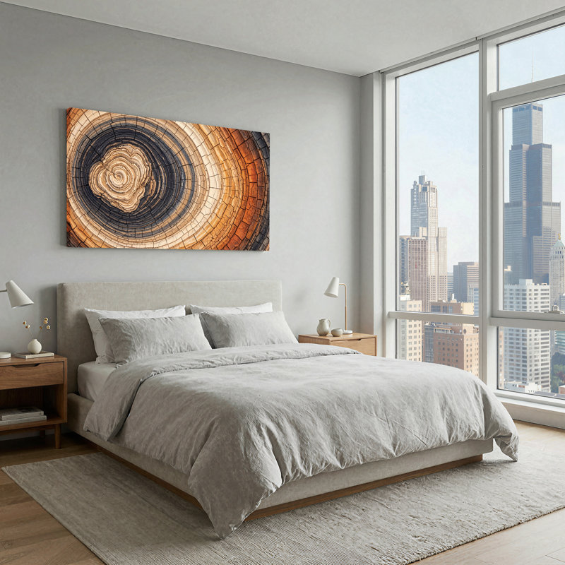 Art mural sur toile concentrique, 46“W x 24”H