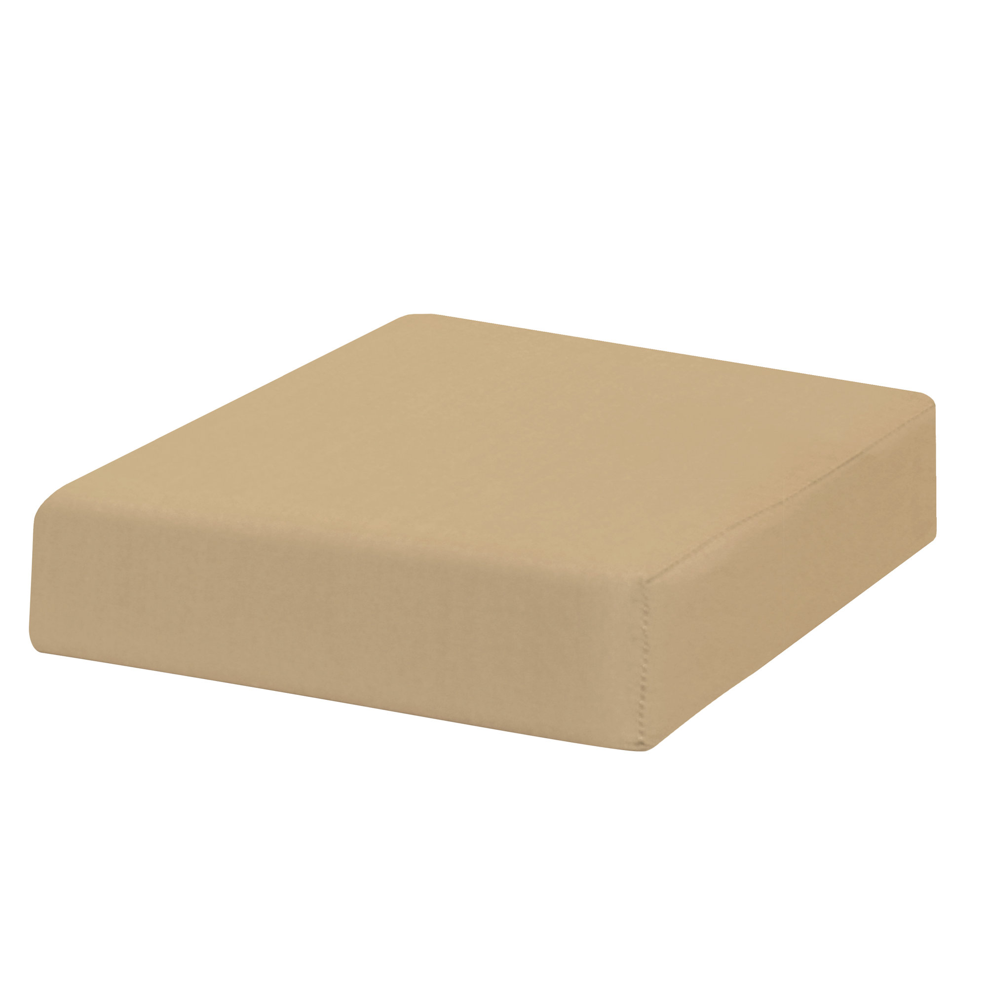 Sunbrella Outdoor Ottoman Cushion, Canvas Heather Beige Sunbrella® Canvas