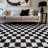 Block Pattern Shag Rug – Anthracite Dark Gray – Medium Pile, Durable & Easy To Maintain-1420581137