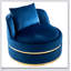 Chaise d'appoint pivotante à 360 degrés avec coussin moelleux, conception moderne en tonneau revêtu de velours pour un confort et un style ultimes