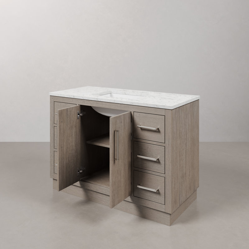 Hugo 48" Single Bathroom Vanity Set with Mirror, Chrome