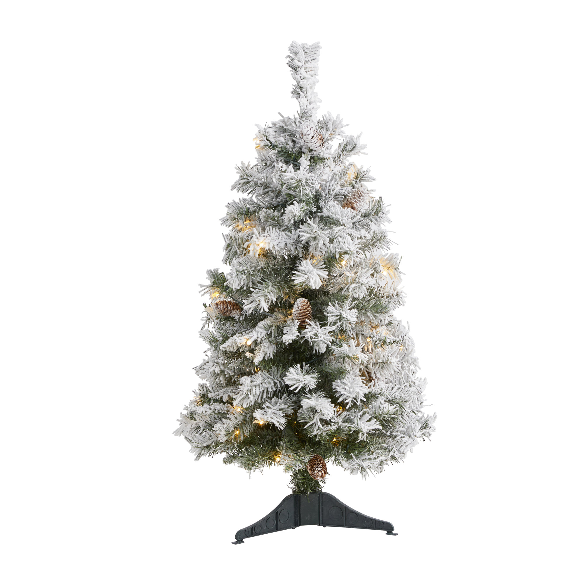 Lighted Artificial Pine Christmas Tree, 4' H