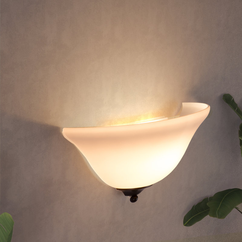 Aiello 13.3''W Dimmable White Iron Half Moon Wall Light