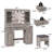 Durnan Vanity & Stool ,LED Lights And Power Outlet, Bedroom Makeup Vanity Table With 2 Glass Storage Cabinet And 7 Drawers-1269056256