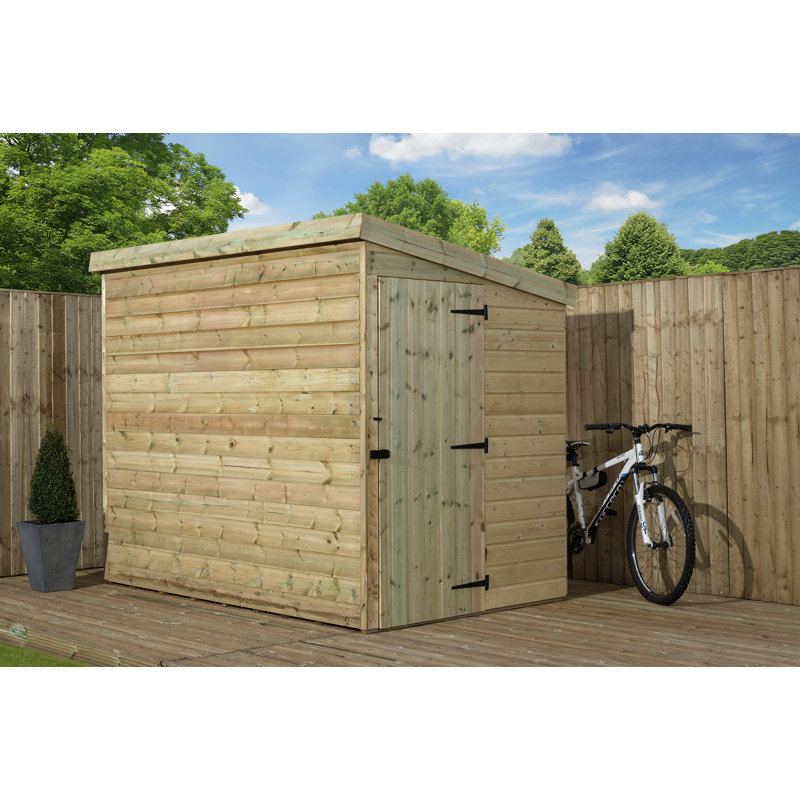 Shiplap Pent Wooden Shed, 203.2cm H x 213.36cm W x 152.4cm D
