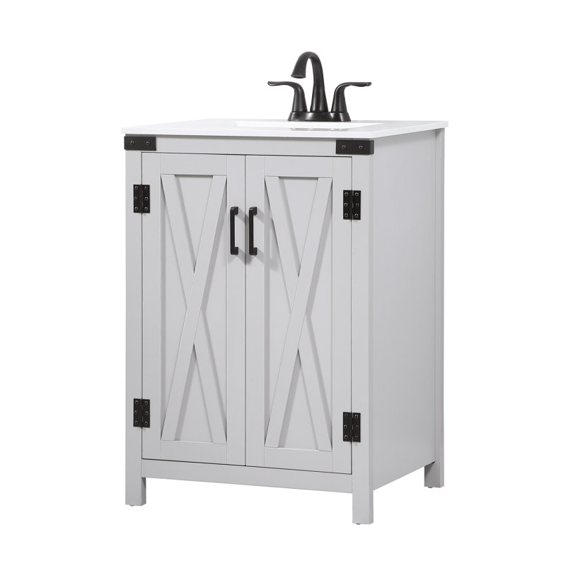 Ensemble de meuble-lavabo simple 24 po Slayton, Gris