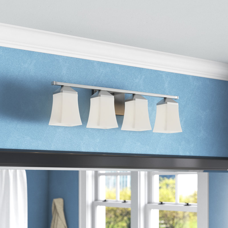 Ensemble de meuble-lavabo 4 lumières Rohrersville, Nickel brossé