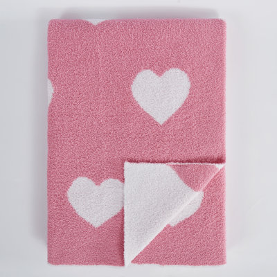 Truly Soft Cozy Hearts Reversible Throw