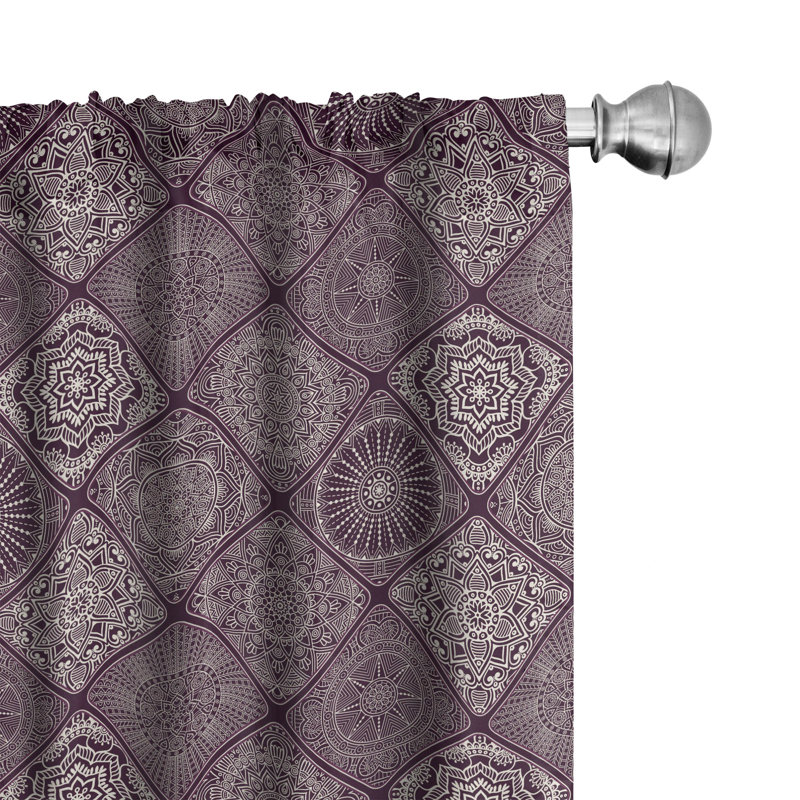 Mandala Semi-Sheer Rod Pocket Sliding Panel, 28" x 84"