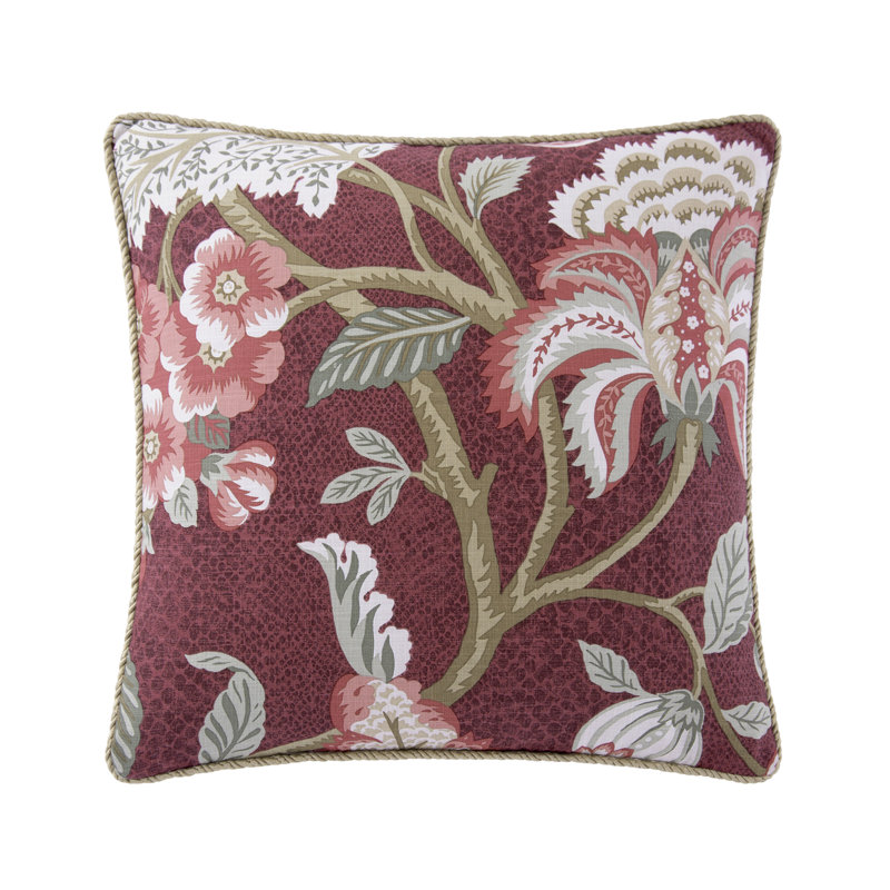Appliqued Cotton Reversible Throw Pillow