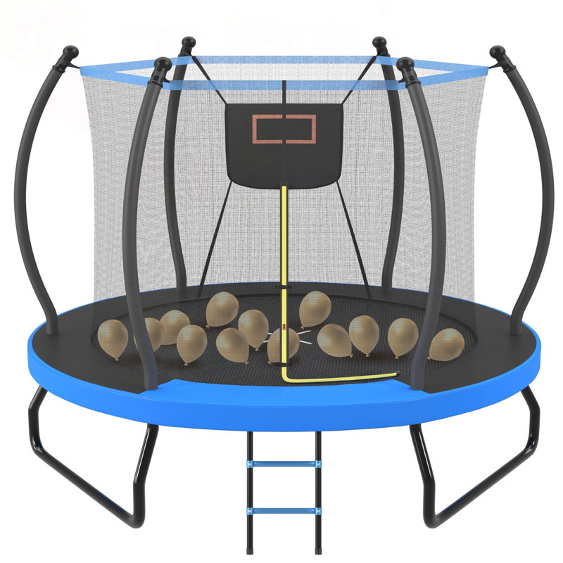 Trampoline 10 pieds pour enfants avec panier de basketball et protection renforcée pour enfants