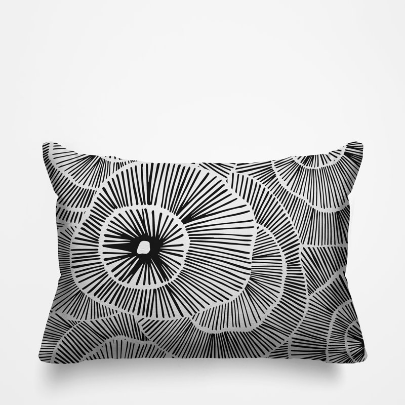 Outdoor Reversible Throw Pillow, Black