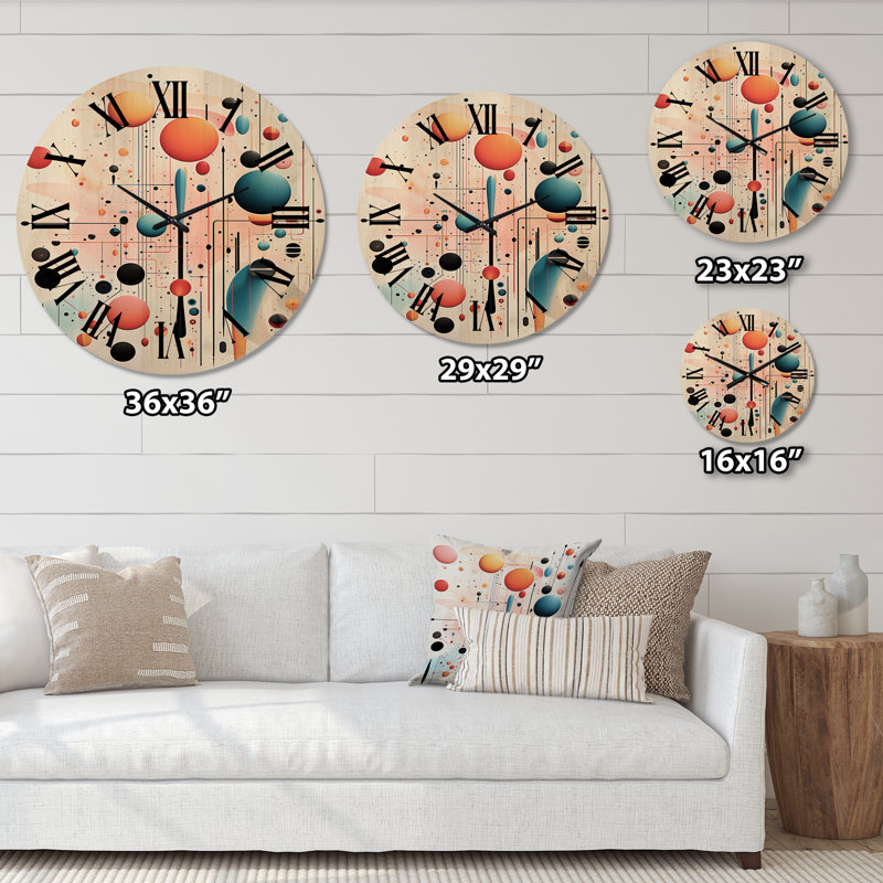 Horloge murale en bois massif Alyria, Grand