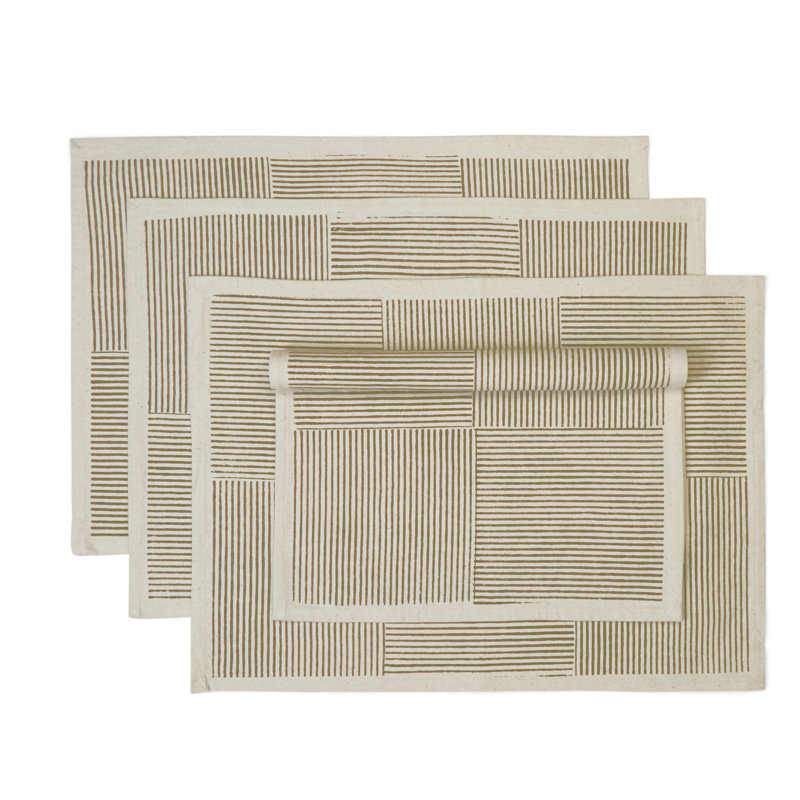 Napperons 100% coton SPRUCE - 14 po x 20 po, SPRUCE. Couleur kaki