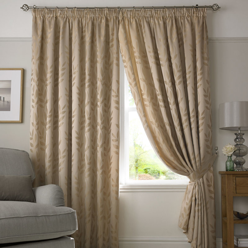 Semi Sheer Curtain Pair, Latte, 116 cm W x 182 cm D