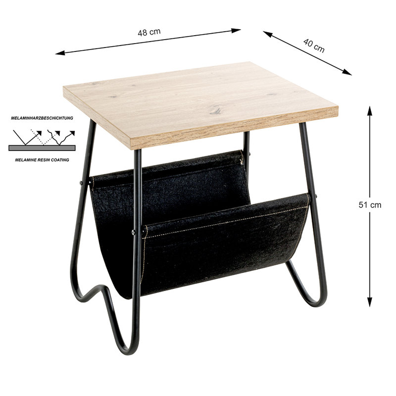 Abishan Side Table with Storage