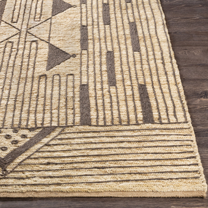Boman Hand Knotted Southwestern Indoor Rug, Rectangle 2' x 3'