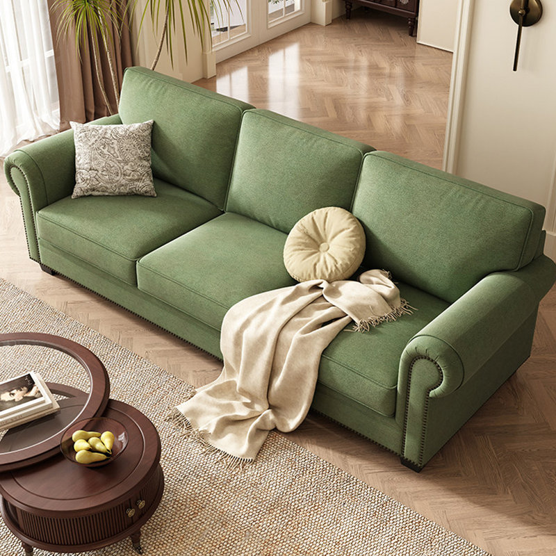 Coussin de canapé modulaire en chenille vert, H 35,83 po x l 94,49 po x P 37,8 po